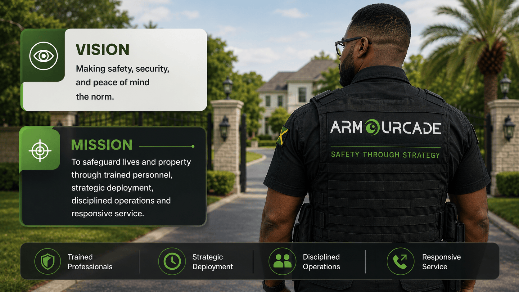 Armourcade vision and mission security banner
